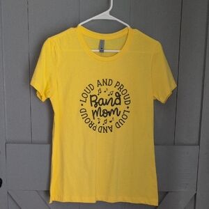 Next Level Apparel Yellow Short Sleeve Tee - Band Mom!
